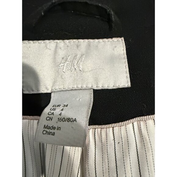 H&M Fitted Blazer Women Size 4 Corpcore Business Professional Career Minimalist - Picture 3 of 5